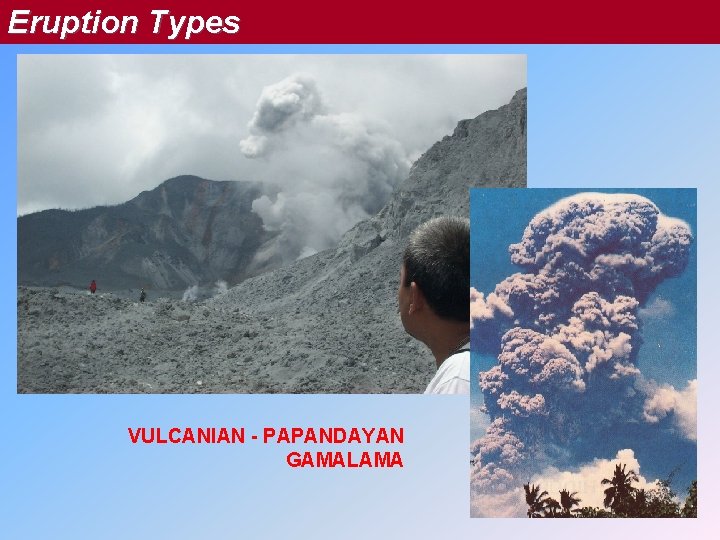 Eruption Types VULCANIAN - PAPANDAYAN GAMALAMA 