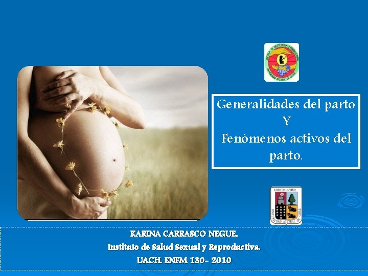 Generalidades del parto Y Fenómenos activos del parto. KARINA CARRASCO NEGUE. Instituto de Salud