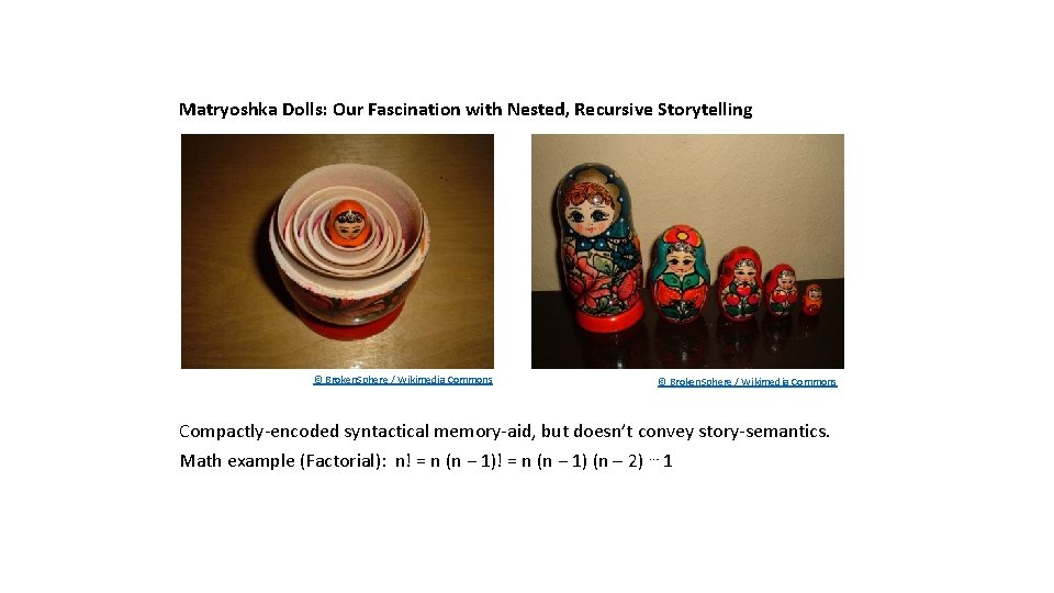 Matryoshka Dolls: Our Fascination with Nested, Recursive Storytelling © Broken. Sphere / Wikimedia Commons