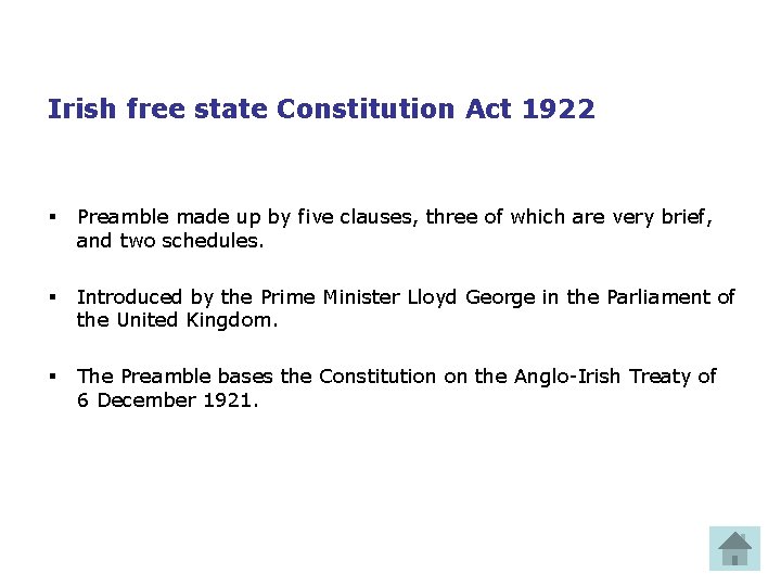 Irish free state Constitution Act 1922 § Preamble made up by five clauses, three
