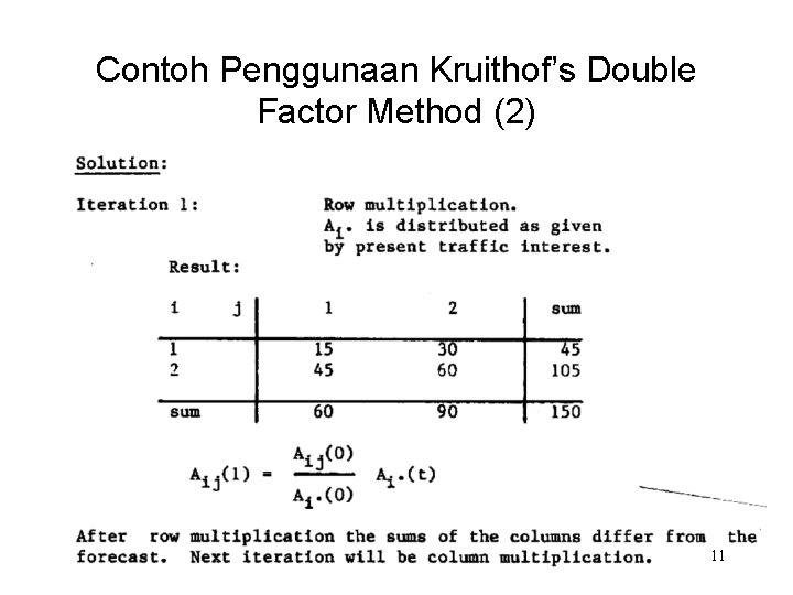 Contoh Penggunaan Kruithof’s Double Factor Method (2) 11 