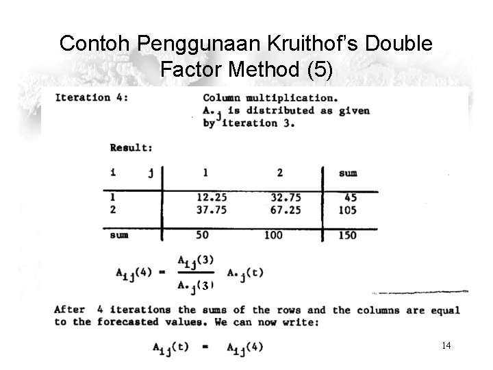 Contoh Penggunaan Kruithof’s Double Factor Method (5) 3 14 