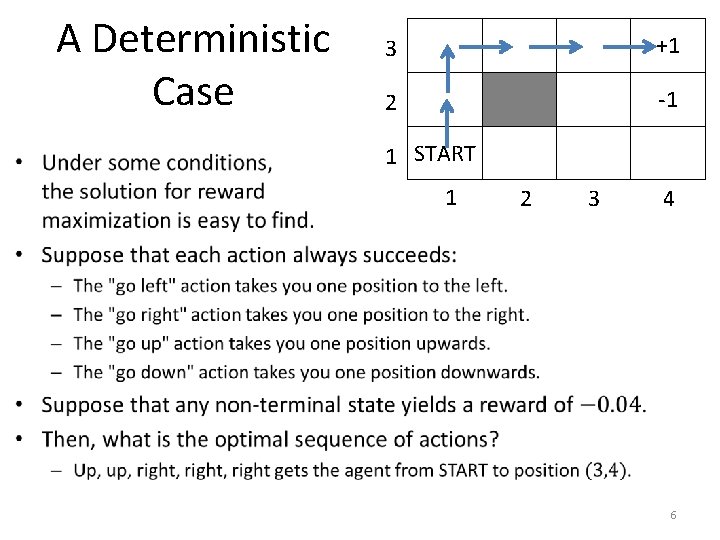 A Deterministic Case 3 +1 2 -1 1 START 1 2 3 4 6