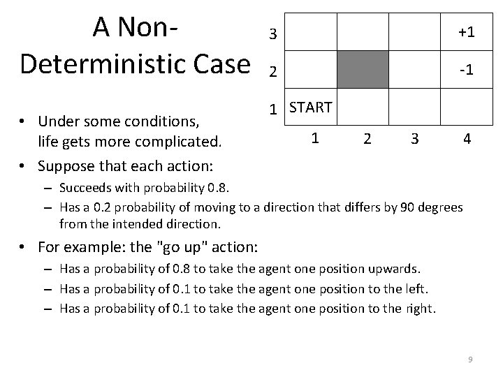 A Non. Deterministic Case • Under some conditions, life gets more complicated. • Suppose