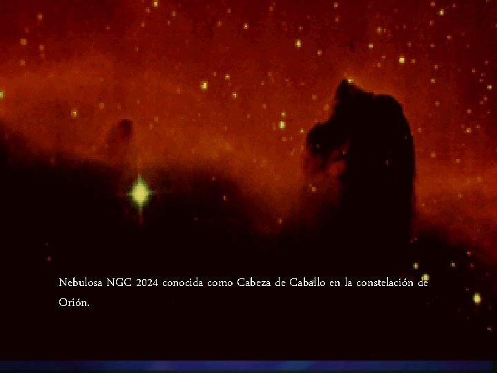 Nebulosa NGC 2024 conocida como Cabeza de Caballo en la constelación de Orión. 