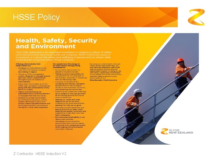 HSSE Policy Z Contractor HSSE Induction V 2 