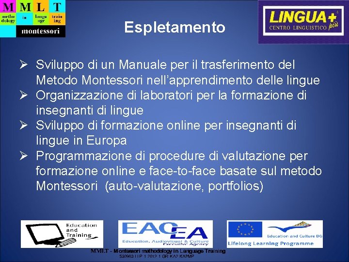 Espletamento Sviluppo di un Manuale per il trasferimento del Metodo Montessori nell’apprendimento delle lingue