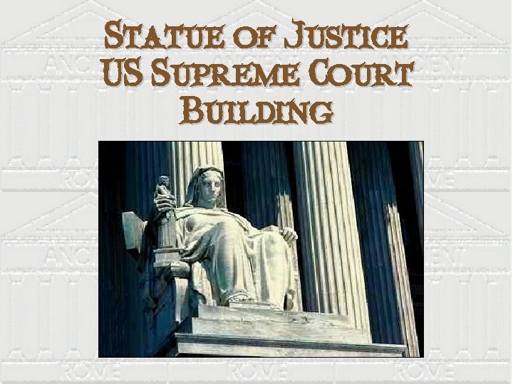 Statue of Justice US Supreme Court Building 