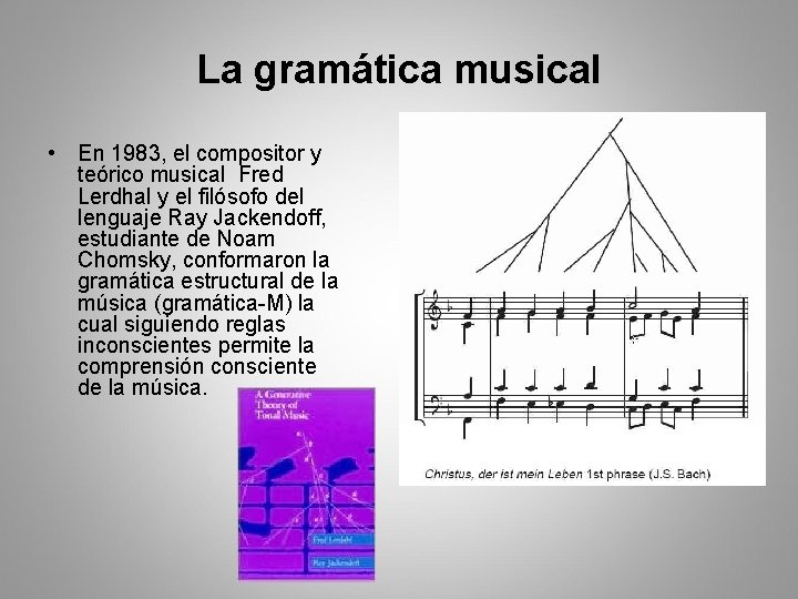 La gramática musical • En 1983, el compositor y teórico musical Fred Lerdhal y