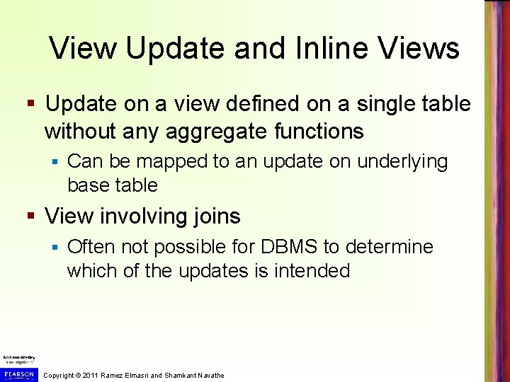 View Update and Inline Views § Update on a view defined on a single