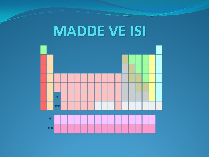 MADDE VE ISI 