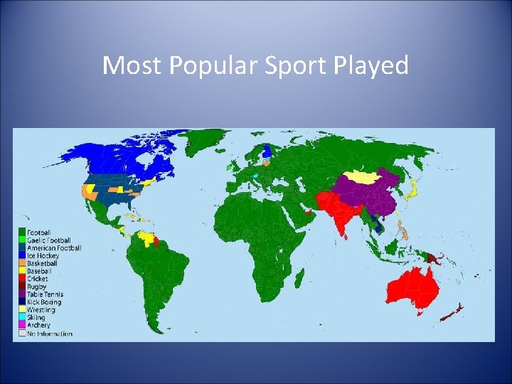 Most Popular Sport Played 