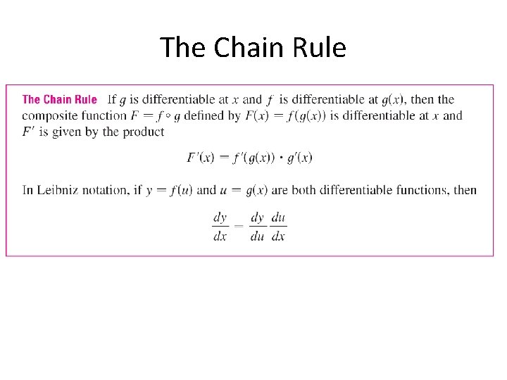 The Chain Rule 