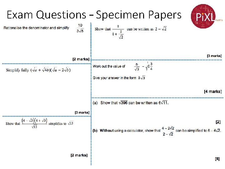 Exam Questions – Specimen Papers 