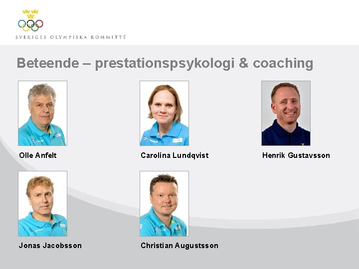 Beteende – prestationspsykologi & coaching Olle Anfelt Carolina Lundqvist Jonas Jacobsson Christian Augustsson Henrik