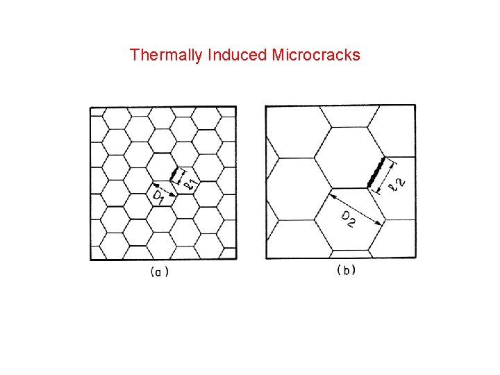 Thermally Induced Microcracks Thermally induced microcracks in ceramic specimens with two grain sizes. 