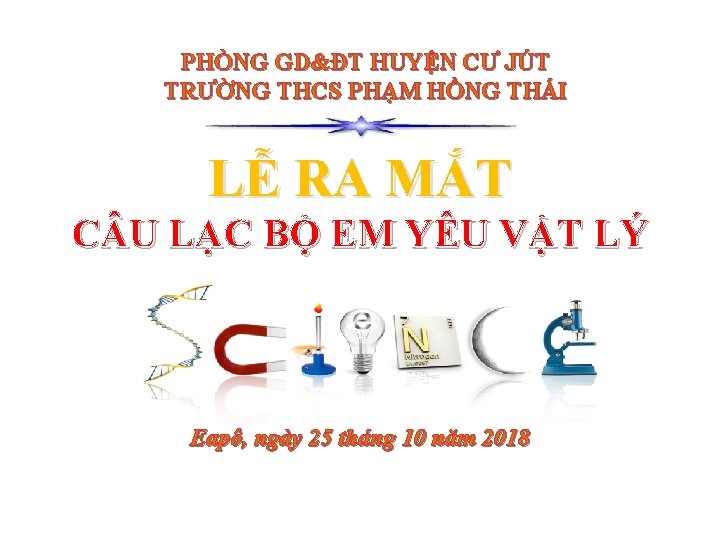 PHÒNG GD&ĐT HUYỆN CƯ JÚT TRƯỜNG THCS PHẠM HỒNG THÁI LỄ RA MẮT C
