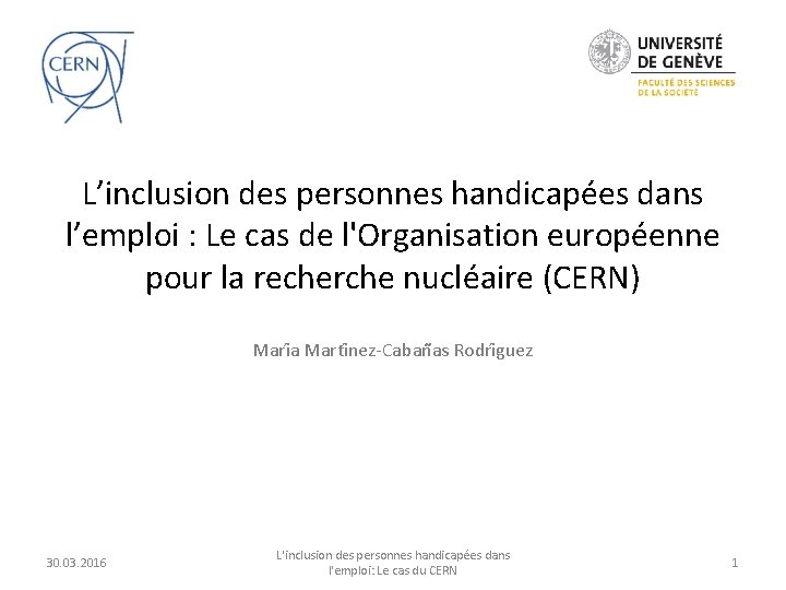 L’inclusion des personnes handicapées dans l’emploi : Le cas de l'Organisation européenne pour la