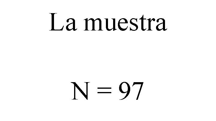 La muestra N = 97 