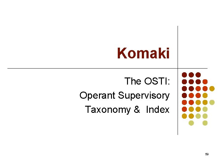 Komaki The OSTI: Operant Supervisory Taxonomy & Index 59 