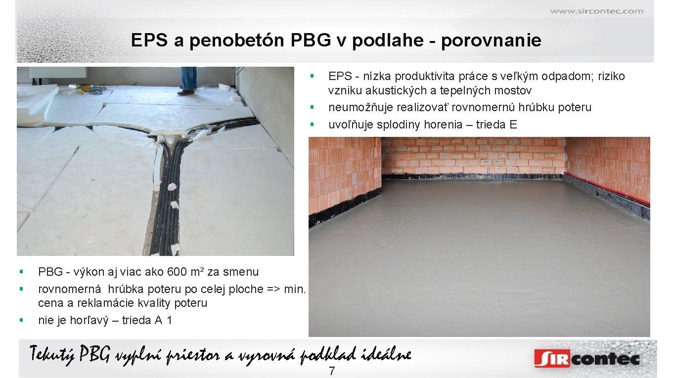 EPS a penobetón PBG v podlahe - porovnanie § § § EPS - nízka