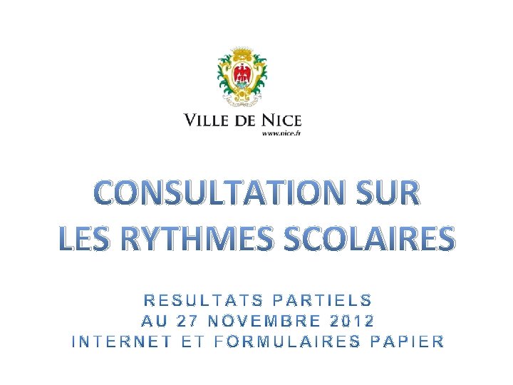 CONSULTATION SUR LES RYTHMES SCOLAIRES 