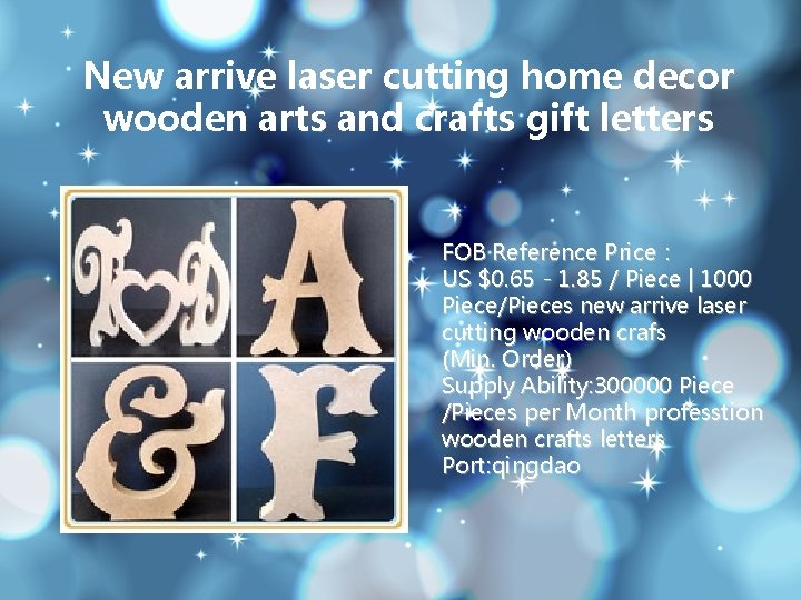 New arrive laser cutting home decor wooden arts and crafts gift letters FOB Reference