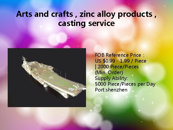 Arts and crafts , zinc alloy products , casting service FOB Reference Price： US