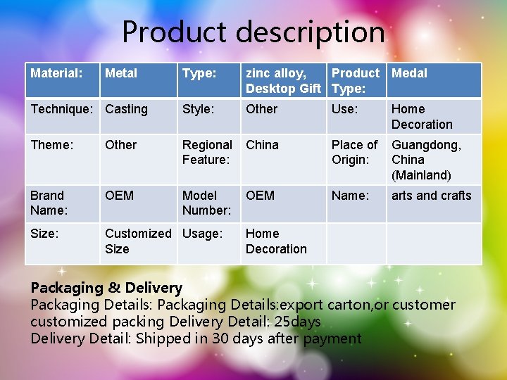 Product description Material: Metal Type: zinc alloy, Product Medal Desktop Gift Type: Technique: Casting