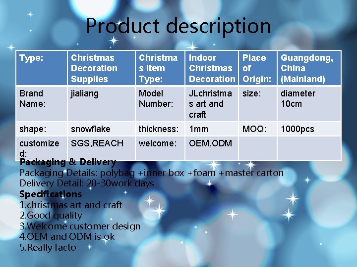 Product description Type: Christmas Decoration Supplies Christma s Item Type: Indoor Place Christmas of