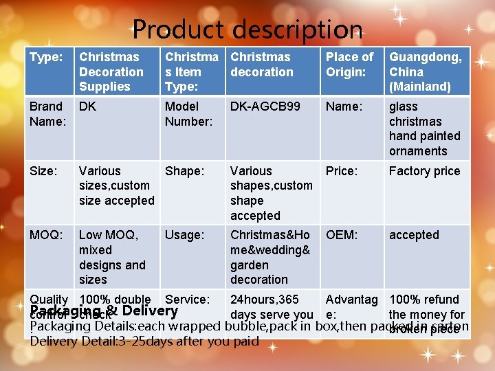 Product description Type: Christmas Decoration Supplies Christmas s Item decoration Type: Place of Origin: