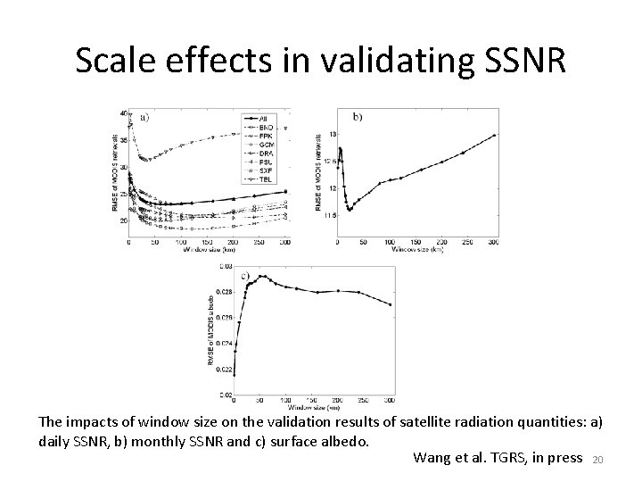 Scale effects in validating SSNR The impacts of window size on the validation results