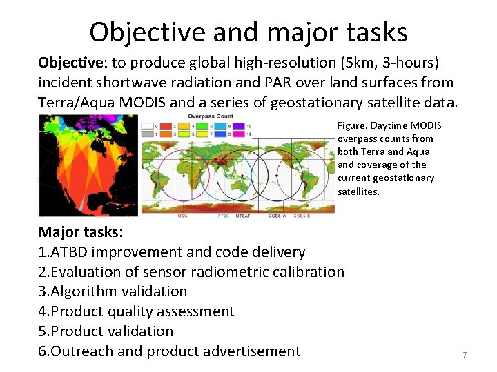 Objective and major tasks Objective: to produce global high-resolution (5 km, 3 -hours) incident
