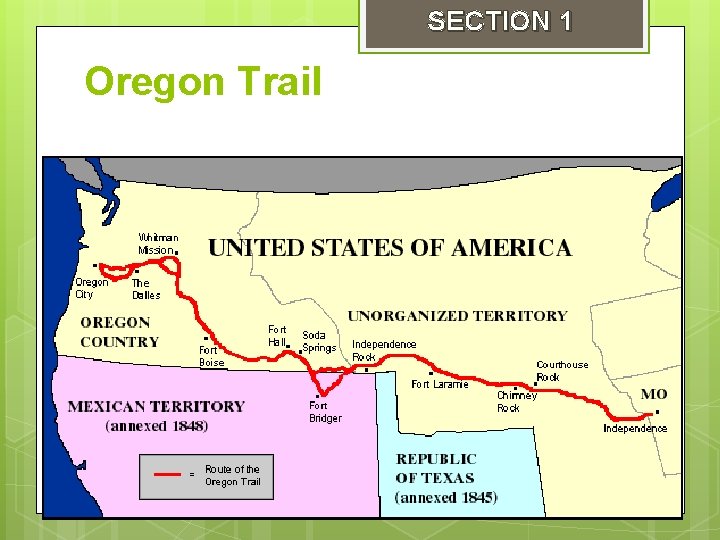 SECTION 1 Oregon Trail 