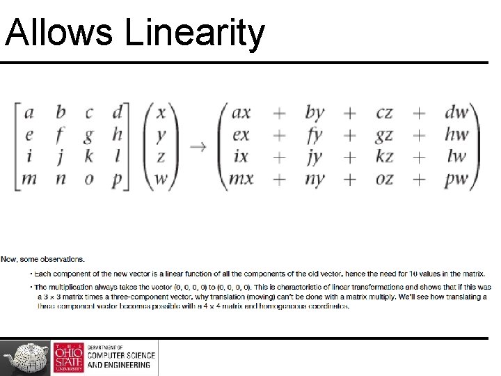 Allows Linearity 