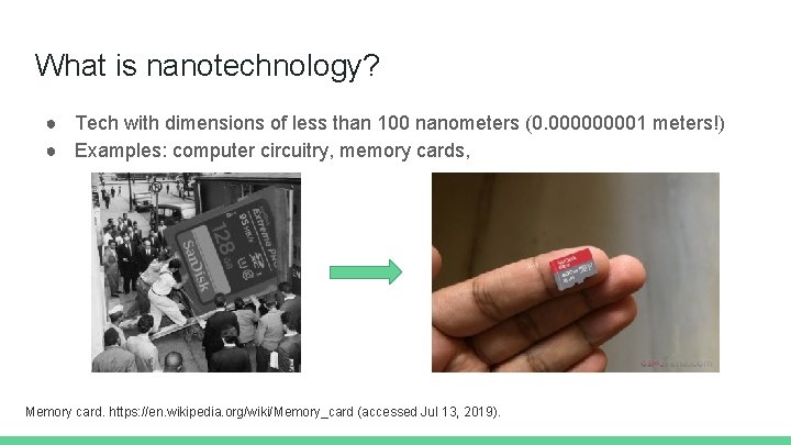 What is nanotechnology? ● Tech with dimensions of less than 100 nanometers (0. 00001