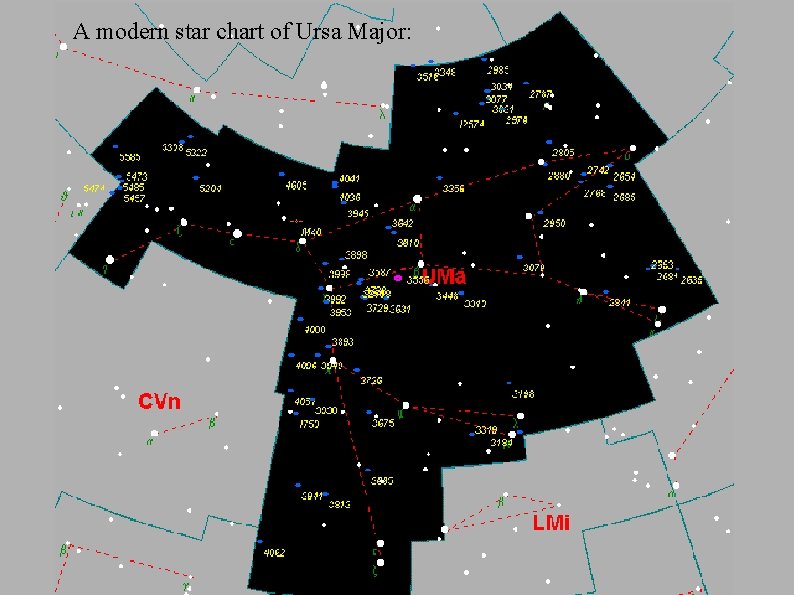 A modern star chart of Ursa Major: 