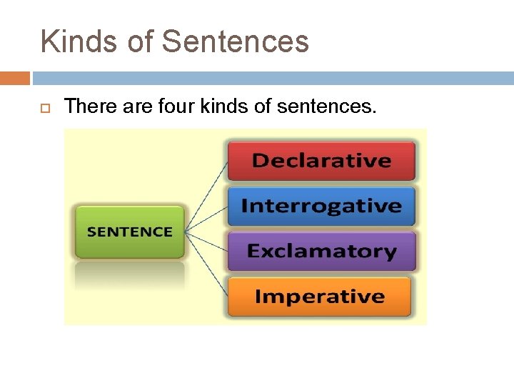 Kinds of Sentences There are four kinds of sentences. 