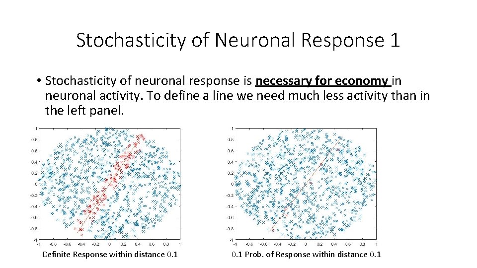 Stochasticity of Neuronal Response 1 • Stochasticity of neuronal response is necessary for economy