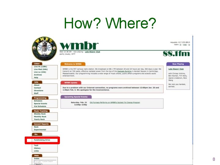 How? Where? 8 