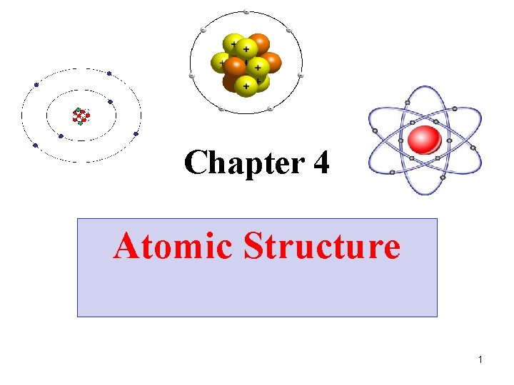 Chapter 4 Atomic Structure 1 