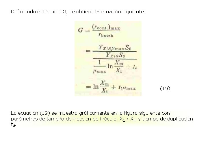Definiendo el término G, se obtiene la ecuación siguiente: (19) La ecuación (19) se Definiendo el término G, se obtiene la ecuación siguiente: (19) La ecuación (19) se