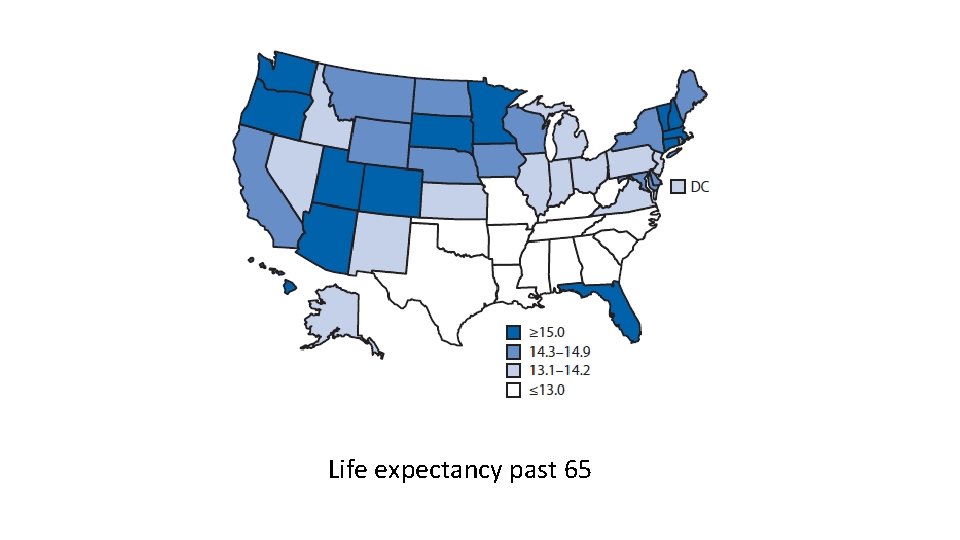 Life expectancy past 65 