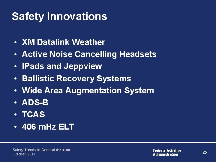 Safety Innovations • • XM Datalink Weather Active Noise Cancelling Headsets IPads and Jeppview