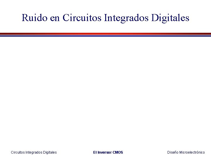 Ruido en Circuitos Integrados Digitales El Inversor CMOS Diseño Microelectrónico 