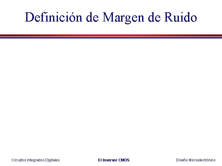 Definición de Margen de Ruido Circuitos Integrados Digitales El Inversor CMOS Diseño Microelectrónico 