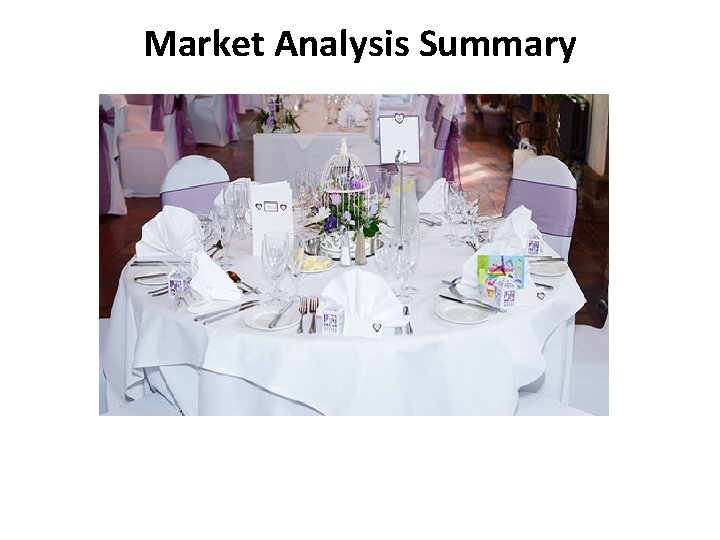 Market Analysis Summary Market Analysis Summary