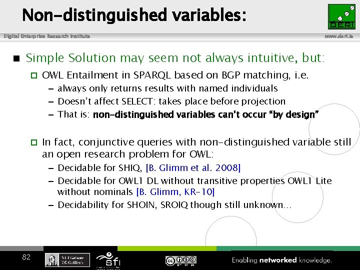 Non-distinguished variables: Digital Enterprise Research Institute www. deri. ie Simple Solution may seem not