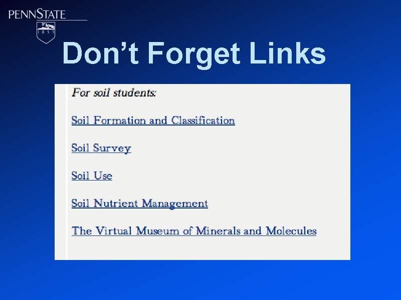 Don’t Forget Links 