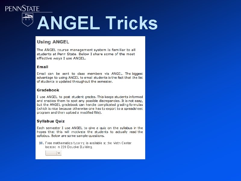 ANGEL Tricks 